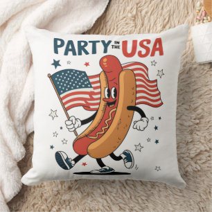 Hotdog 4. Juli Feuerwerk Unabhängigkeitstag Kissen