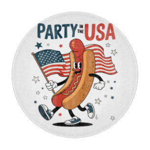 Hotdog 4. Juli Feuerwerk Unabhängigkeitstag Schneidebrett