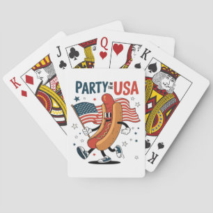 Hotdog 4. Juli Feuerwerk Unabhängigkeitstag Spielkarten