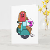 Hotdog als Biker mit Scooter.PNG Karte (Gelbe Blume)