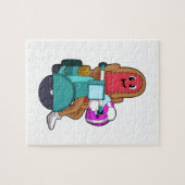 Hotdog als Biker mit Scooter.PNG Puzzle (Horizontal)