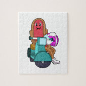 Hotdog als Biker mit Scooter.PNG Puzzle (Vertikal)