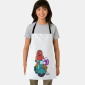 Hotdog als Biker mit Scooter.PNG Schürze (Insitu)