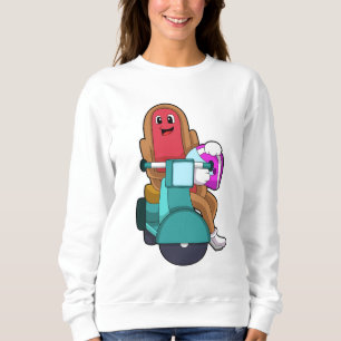 Hotdog als Biker mit Scooter.PNG Sweatshirt