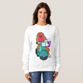 Hotdog als Biker mit Scooter.PNG Sweatshirt (Vorne ganz)