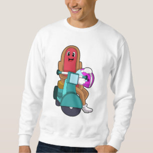 Hotdog als Biker mit Scooter.PNG Sweatshirt