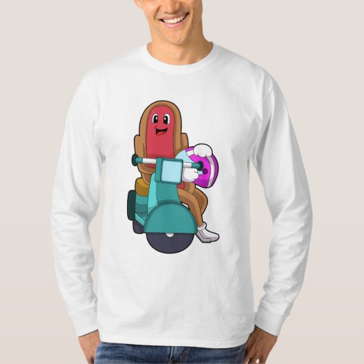Hotdog als Biker mit Scooter.PNG T-Shirt (Vorderseite)