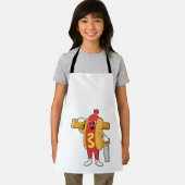 Hotdog als Carpenter mit Säge und Holz Schürze (Insitu)