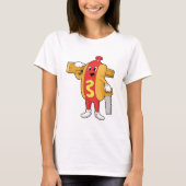 Hotdog als Carpenter mit Säge und Holz T-Shirt (Vorderseite)
