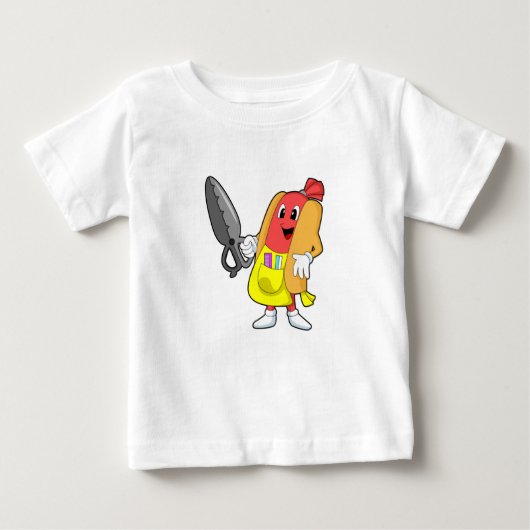 Hotdog als Friseur mit Schere Baby T-shirt (Vorderseite)
