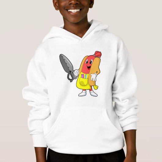 Hotdog als Friseur mit Schere Hoodie (Vorderseite)