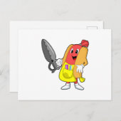 Hotdog als Friseur mit Schere Postkarte (Vorne/Hinten)