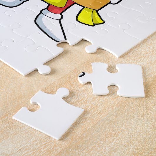 Hotdog als Friseur mit Schere Puzzle (Seite)