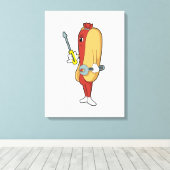 Hotdog als Mechaniker mit Tool Leinwanddruck (Insitu (Holzboden))