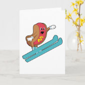 Hotdog als Ski-Jumper mit Ski.PNG Karte (Gelbe Blume)
