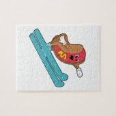 Hotdog als Ski-Jumper mit Ski.PNG Puzzle (Horizontal)