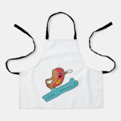Hotdog als Ski-Jumper mit Ski.PNG Schürze (Vorderseite)