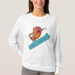 Hotdog als Ski-Jumper mit Ski.PNG T-Shirt