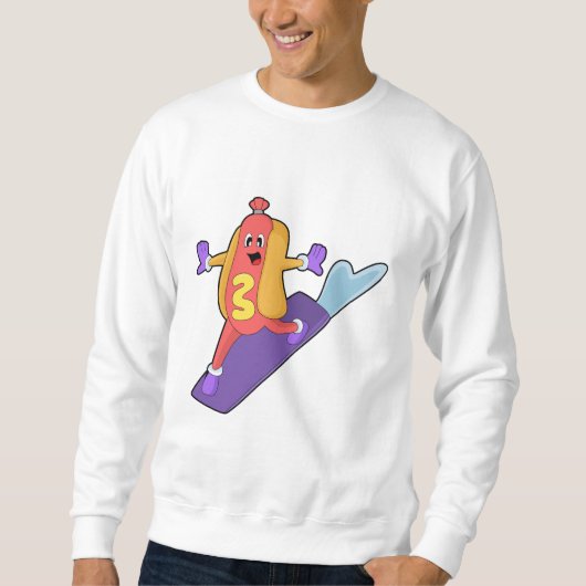 Hotdog als Snowboarder mit Sonowboard Sweatshirt (Vorderseite)