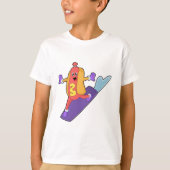 Hotdog als Snowboarder mit Sonowboard T-Shirt (Vorderseite)