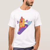 Hotdog als Snowboarder mit Sonowboard T-Shirt (Vorderseite)