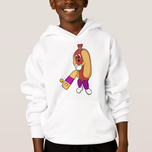 Hotdog bei Cricket mit Cricket-Schläger Hoodie (Vorderseite)