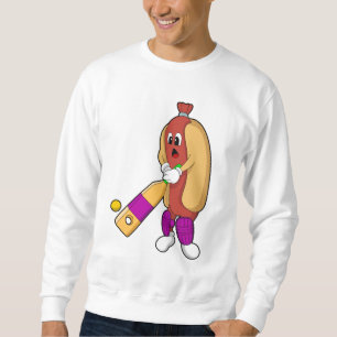 Hotdog bei Cricket mit Cricket-Schläger Sweatshirt