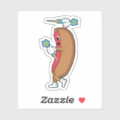 Hotdog bei Darts mit Dart.PNG Aufkleber (Blatt)
