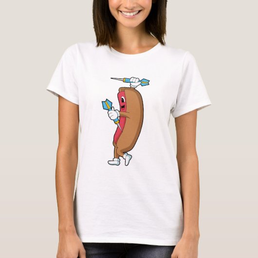 Hotdog bei Darts mit Dart.PNG T-Shirt (Vorderseite)