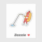 Hotdog beim Angeln mit Angelgestänge Aufkleber (Blatt)