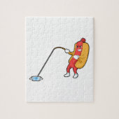 Hotdog beim Angeln mit Angelgestänge Puzzle (Vertikal)