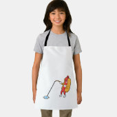 Hotdog beim Angeln mit Angelgestänge Schürze (Insitu)