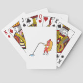 Hotdog beim Angeln mit Angelgestänge Spielkarten (Rückseite)