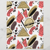 Hotdog Burger Doodle BBQ Geburtstagsmuster Flyer (Hinten)
