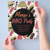 Hotdog Burger Doodle BBQ Geburtstagsmuster Flyer (Hand)