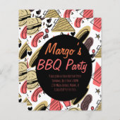 Hotdog Burger Doodle GRILLEN Birthday Pattern Flye (Vorne/Hinten)