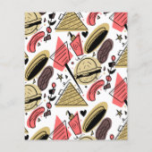 Hotdog Burger Doodle GRILLEN Birthday Pattern Flye (Rückseite)