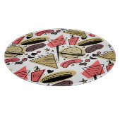 Hotdog Burger Doodle GRILLEN Birthday Pattern Pl Schneidebrett (Ecke)