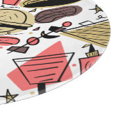 Hotdog Burger Doodle GRILLEN Birthday Pattern Pl Schneidebrett (Ecke)
