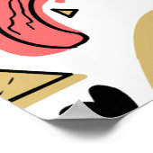 Hotdog Burger Doodle GRILLEN Birthday Pattern Poster (Ecke)