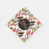 Hotdog Burger Doodle GRILLEN Birthday Pattern Serviette (Ecke)