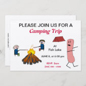 Hotdog Camping Einladung (Vorne/Hinten)