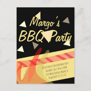 Hotdog Cookout GRILLEN Geburtstagsparty Einladung Postkarte