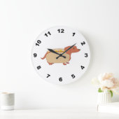 Hotdog Dog Große Wanduhr (Zuhause)