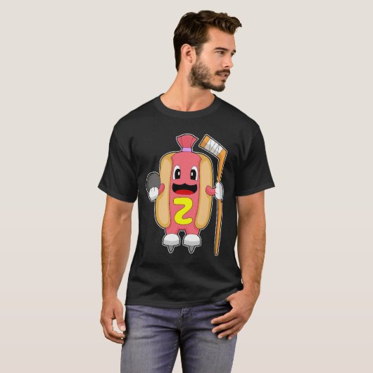 Hotdog-Eishockey-Eishockeystick T-Shirt (Vorne ganz)