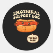 Hotdog Emotional Suprt Dog Funny Saying Men Women Runder Aufkleber (Vorderseite)