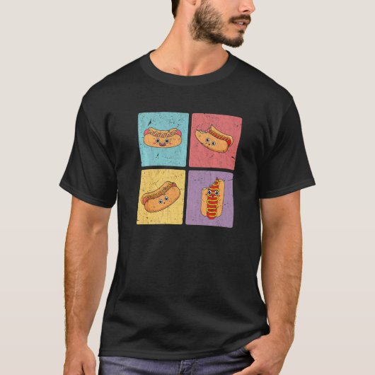Hotdog Feinschmecker Dackel Frank Sausage Fast Foo T-Shirt (Vorderseite)