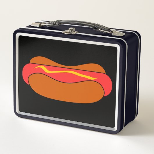 HOTDOG FUNNY RETRO METAL LUNCHBOX (Vorderseite)