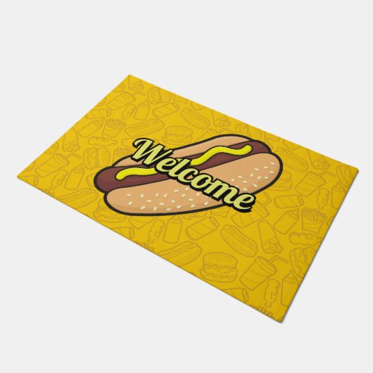 Hotdog Fußmatte (Schrägansicht)