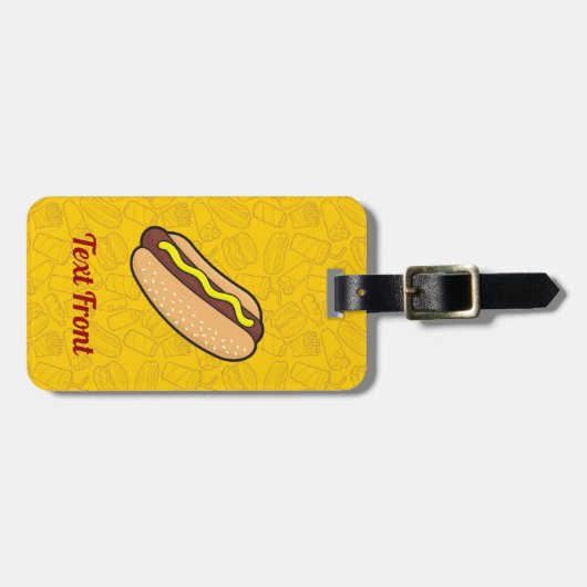 Hotdog-Gepäckmarke Gepäckanhänger (Vorderseite horizontal)